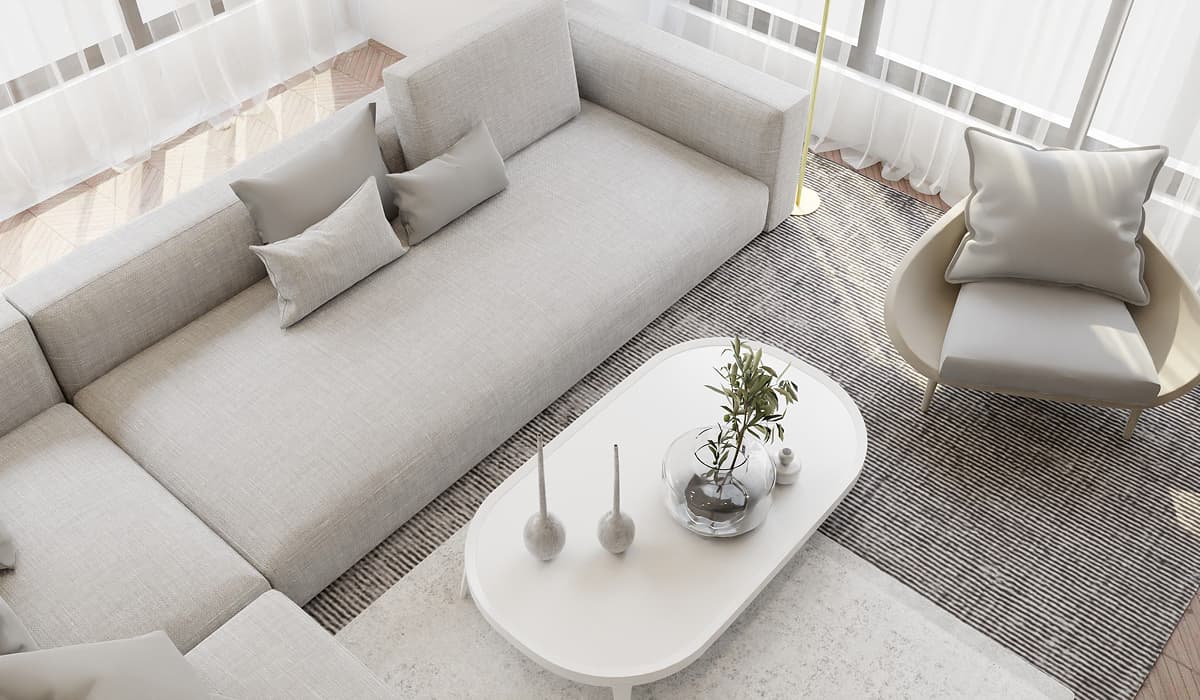 Sauberes Sofa in einem Wohnzimmer